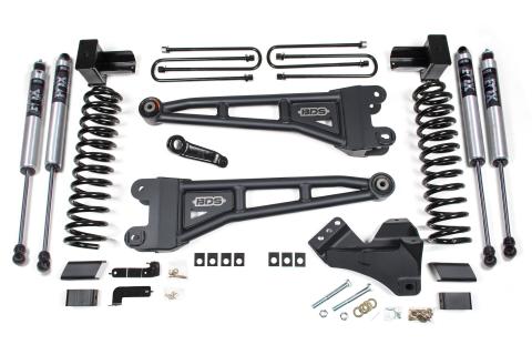 20-22 Ford F-450 4WD 4 Inch Radius Arm Suspension Lift Kit, 3.5 Inch Rear, Block - NX2 Nitro Series Shocks Front and Rear BDS Suspension