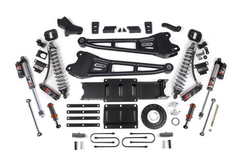 13-18 Ram 3500 4WD 4 Inch Radius Arm Suspension Lift Kit, 2 Inch Rear, Block, 8 Bolt Diesel - Fox 2.5 Performance Elite Series C/O Front, FOX 2.0 Front Bump, Fox 2.5 Performance Elite Series Rear BDS Suspension