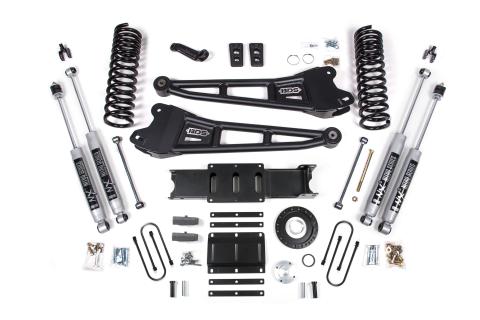 13-18 Ram 3500 4WD (Diesel) 6 Inch Radius Arm Suspension Lift Kit, 8-Bolt Indexing Ring, 5 Inch Rear Lift, Block - Fox 2.0 IFP Performance Series Shocks BDS Suspension