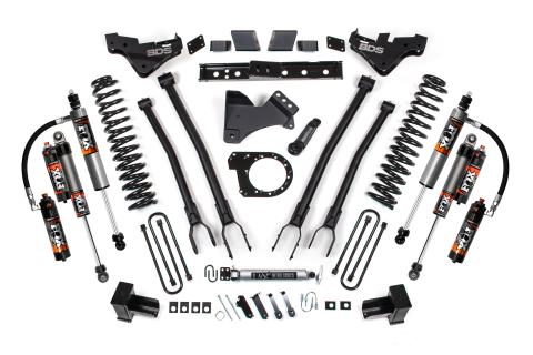 23-26 Ford F-250/F-350 Super Duty 4WD 7 Inch 4-Link Suspension Lift Kit, 6 Inch Rear, Spring, Diesel - Fox 2.5 Performance Elite Series C/O Front, Fox 2.5 Performance Elite Series Rear BDS Suspension