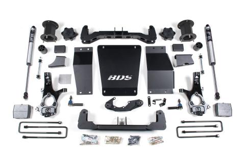 14-18 Chevrolet Silverado 1500 - GMC Sierra 1500 4WD 6.5 Inch Suspension Lift Kit (Cast Steel), 4 Inch Rear Lift, Block, Fox 2.0 IFP Performance Series Shocks BDS Suspension