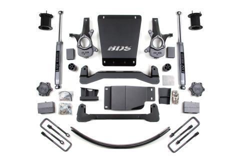 07-13 Chevrolet Silverado 1500 - GMC Sierra 1500 4WD 6 Inch Suspension Lift Kit, 4.5 Inch Rear Lift, Block and Add-A-Leaf, Fox 2.0 IFP Performance Series Shocks BDS Suspension