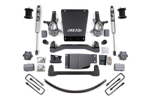 07-13 Chevrolet Silverado 1500 - GMC Sierra 1500 4WD 6 Inch Suspension Lift Kit, 4.5 Inch Rear Lift, Block and Add-A-Leaf, NX2 Nitro Series Shocks BDS Suspension