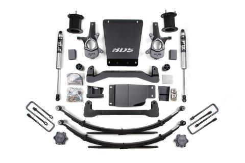 07-13 Chevrolet Silverado 1500 - GMC Sierra 1500 4WD 6 Inch Suspension Lift Kit, 5 Inch Rear Lift, Leaf Spring, Fox 2.0 IFP Performance Series Shocks BDS Suspension