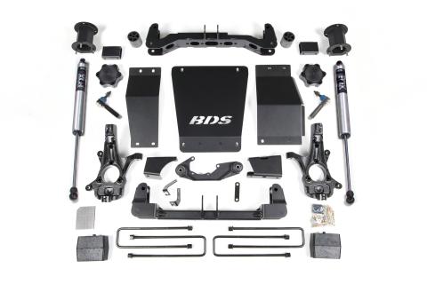 14-18 Chevrolet Silverado 1500 - GMC Sierra 1500 4WD 4.5 Inch Suspension Lift Kit (Aluminum / Stamped Steel), 3 Inch Rear Lift, Block, Fox 2.0 IFP Performance Series Shocks BDS Suspension