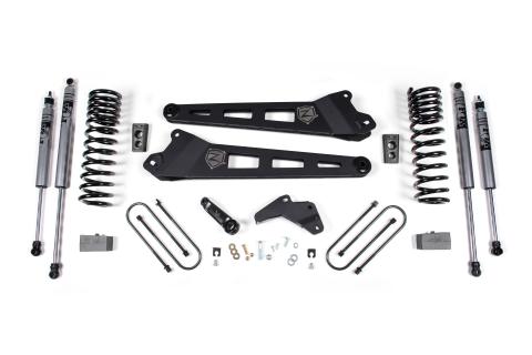 25-26 Ram 3500 (Diesel) 4 Inch Radius Arm Suspension Lift Kit, 2 Inch Rear Lift, Block W/ Overload - Nitro Shocks Zone Offroad