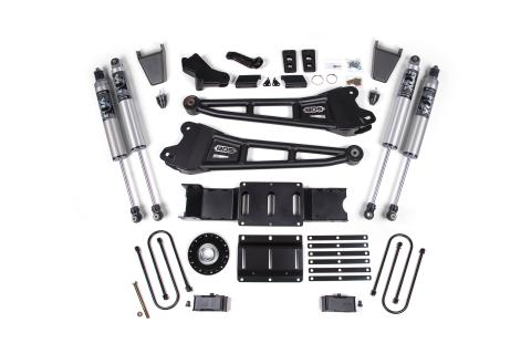 25-26 Ram 3500 (Diesel) 4 Inch Radius Arm Suspension Lift Kit W/ Indexing Ring, 2 Inch Rear Lift, Block W/ Overload - Fox 2.5 PES C/O, Fox 2.5 IFP PS Shocks BDS Suspension