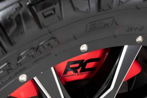 RC Caliper Cover Red Mechanical RR Brakes 15-20 Ford F-150 2WD/4WD Rough Country