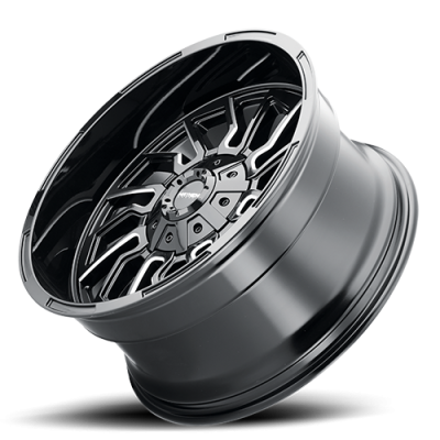 Mayhem Offroad Wheels Flywheel 8111 22x10 Milled Spokes Black -19 Off Set 8 Lug 4.75 BSM 125.2 Bore 165.1 Bolt Circle Cast Aluminum