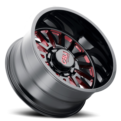 Cast Aluminum Wheels Summit 9110 GB-RD 22x12 Red Milled Spokes Gloss Black 8 On 170 Bolt Pattern -51 Offset Cali Offroad Wheels