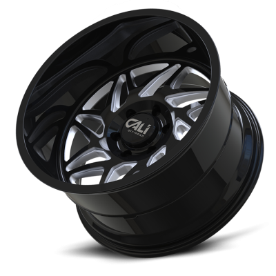 Cast Aluminum Wheels Gemini 9112 GB 20x10 Milled Spokes Gloss Black 8 On 170 Bolt Pattern -25 Offset Cali Offroad Wheels