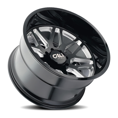 Cast Aluminum Wheels Invader 9115 GB-M 22x12 Milled Gloss Black 8 On 165.1 Bolt Pattern -51 Offset Cali Offroad Wheels
