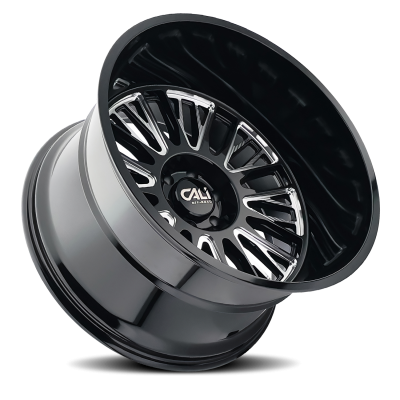 Cast Aluminum Wheels Vertex 9116 BM 24x14 Milled Gloss Black 8 On 170 Bolt Pattern -76 Offset Cali Offroad Wheels
