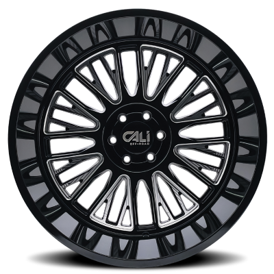 Cast Aluminum Wheels Vertex 9116 BM 24x14 Milled Gloss Black 8 On 170 Bolt Pattern -76 Offset Cali Offroad Wheels