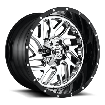 Aluminum Wheels 20X10 Triton D211 8 On 180 Chrome/Gloss Black Lip 124.2 Bore -19 Offset Mesh Spoke Fuel Off Road Wheels