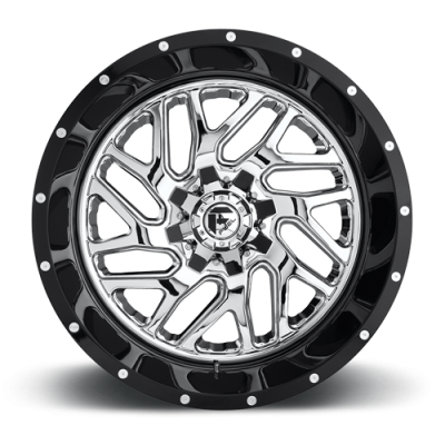 Aluminum Wheels 20X10 Triton D211 8 On 180 Chrome/Gloss Black Lip 124.2 Bore -19 Offset Mesh Spoke Fuel Off Road Wheels