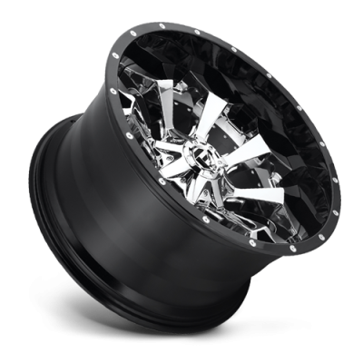 Aluminum Wheels 20X10 Assault D246 8 On 170 Chrome/Gloss Black Lip 125.1 Bore -18 Offset 8 Spoke Fuel Off Road Wheels