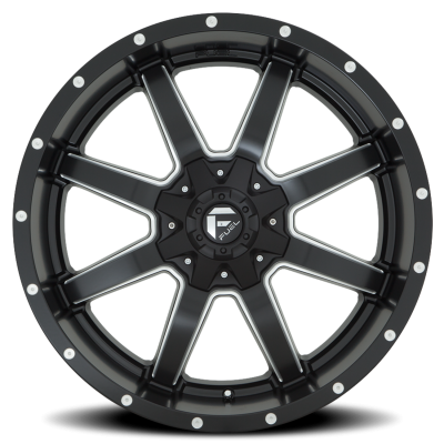 Aluminum Wheels 22X10 Maverick D538 8 On 165.1 Black Milled 125.2 Bore -24 Offset Fuel Off Road Wheels