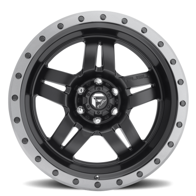 Aluminum Wheels 17X8.5 Anza D557 6 On 139.7 Matte Black 108 Bore 6 Offset 5 Spoke Fuel Off Road Wheels