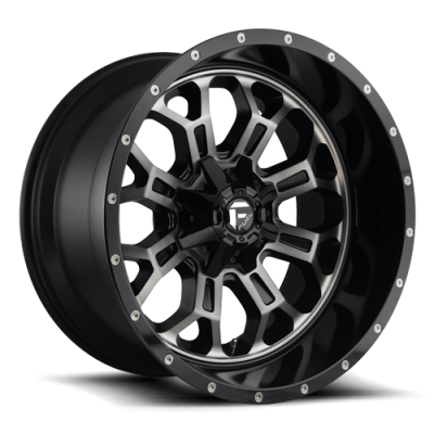 Aluminum Wheels 18X9 Crush D561 8 On 165.1 Gloss Black Double Dark Tint Machined Face 125.2 Bore 20 Offset 8 Spoke Fuel Off Road Wheels