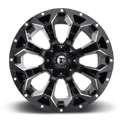 Aluminum Wheels 18X9 Assault D576 6 On 135/6 On 139.7 Gloss Black Milled 106.4 Bore 1 Offset 8 Spoke Fuel Off Road Wheels