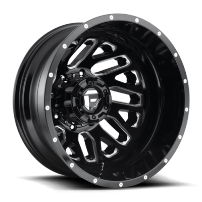 Dually Wheels 20X8.25 Triton Dually D581 8 On 210 Gloss Black Milled 154.3 Bore -246 Offset Mesh Spoke Outer Dually Fuel Off Road Wheels