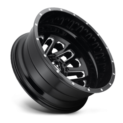 Dually Wheels 22X8.25 Triton Dually D581 8 On 210 Gloss Black Milled 154.3 Bore -246 Offset Mesh Spoke Outer Dually Fuel Off Road Wheels