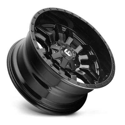 Aluminum Wheels 18X9 Sledge D596 8 On 180 Matte Black/Gloss Black Lip 124.2 Bore 20 Offset Fuel Off Road Wheels