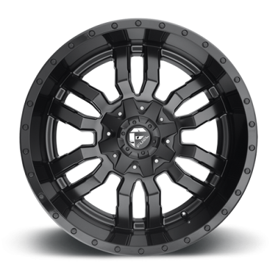 Aluminum Wheels 18X9 Sledge D596 8 On 180 Matte Black/Gloss Black Lip 124.2 Bore 20 Offset Fuel Off Road Wheels