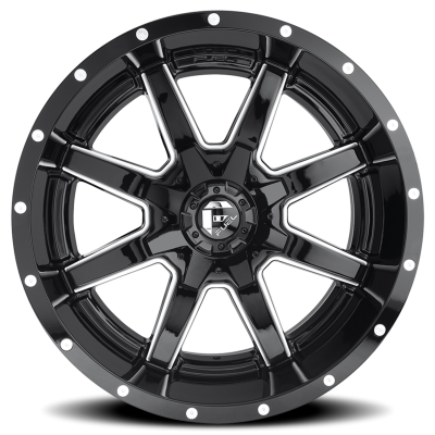 Aluminum Wheels 18X9 Maverick D610 5 On 139.7/5 On 150 Gloss Black/Milled 110.3 Bore 20 Offset Fuel Off Road Wheels