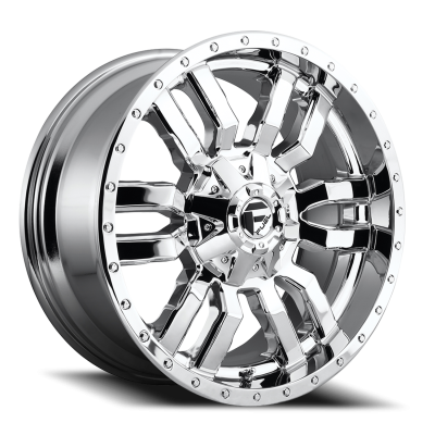 Aluminum Wheels 20X9 Sledge D631 8 On 165.1 Chrome Plated 125.1 Bore 1 Offset Fuel Off Road Wheels