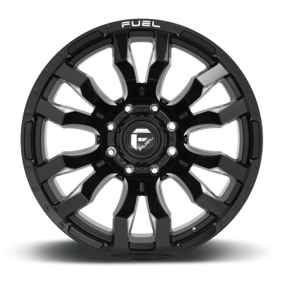 Aluminum Wheels 17X9 Blitz D673 8 On 165.1 Gloss Black Milled 125.1 Bore -12 Offset Multi Spoke Fuel Off Road Wheels