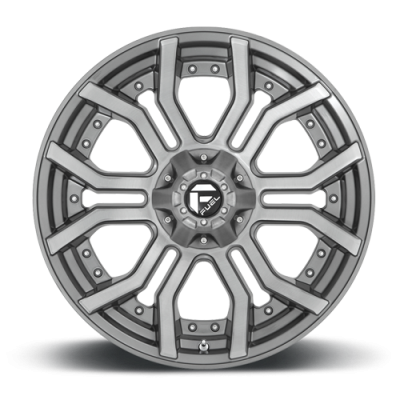 Aluminum Wheels 24X12 Rage Platinum D713 8 On 165.1 Brushed Gunmetal Gray Tinted Clear 125.2 Bore -44 Offset Fuel Off Road Wheels