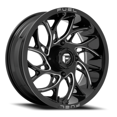Aluminum Wheels 22X7 Runner UTV D741 4 On 137 Gloss Black Milled 110.2 Bore 13 Offset Fuel Off Road Wheels