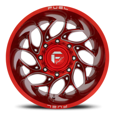 Dually Wheels 22X8.25 Runner Dually D742 8 On 210 Candy Red Milled 154.3 Bore -246 Offset 8 Spoke Outer Dually Fuel Off Road Wheels