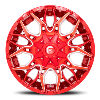 Aluminum Wheels 20X10 Twitch D771 8 On 165.1 Candy Red Milled 125.2 Bore -18 Offset Fuel Off Road Wheels