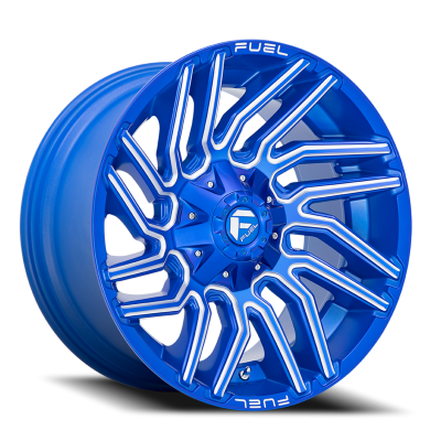 Aluminum Wheels 22X12 Typhoon D774 8 On 180 Anodized Blue MIlled 124.3 Bore -44 Offset Fuel Off Road Wheels