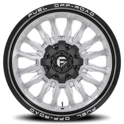 Aluminum Wheels 22X12 Arc D798 8 On 165.1 Silver/Brushed Face-Milled Black Lip 125.1 Bore -44 Offset Fuel Off Road Wheels