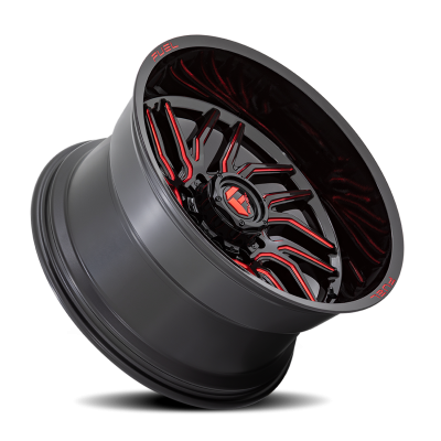 Aluminum Wheels 20X9 Hurricane D808 5 On 139.7 Gloss Black/Red Milled 78.1 Bore 20 Offset Fuel Off Road Wheels