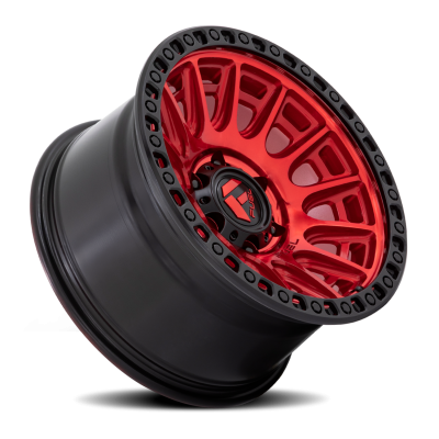 Aluminum Wheels 17X9 Cycle D834 6 On 139.7 Candy Red/Black Ring 106.1 Bore 1 Offset 36 Lbs Fuel Off Road Wheels