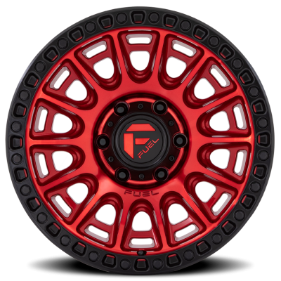 Aluminum Wheels 17X9 Cycle D834 6 On 139.7 Candy Red/Black Ring 106.1 Bore 1 Offset 36 Lbs Fuel Off Road Wheels