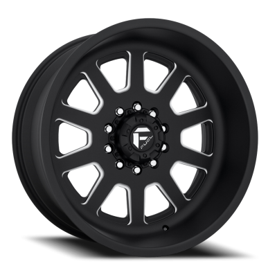 Dually Wheels 24X12 FF09D Dually DE09 Super Single BK 8 On 180 Matte Black Milled 124.3 Bore -50 Offset Front Dually Fuel Off Road Wheels