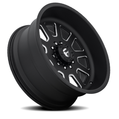 Dually Wheels 24X12 FF09D Dually DE09 Super Single BK 8 On 180 Matte Black Milled 124.3 Bore -50 Offset Front Dually Fuel Off Road Wheels