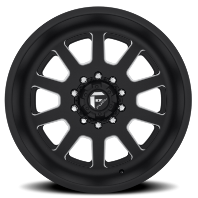 Dually Wheels 24X12 FF09D Dually DE09 Super Single BK 8 On 180 Matte Black Milled 124.3 Bore -50 Offset Front Dually Fuel Off Road Wheels