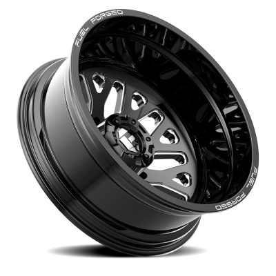 Dually Wheels 22X8.5 FF19D Dually DE19 BK 10 On 225 Gloss Black Milled 170.1 Bore -202 Offset Outer Dually Fuel Off Road Wheels