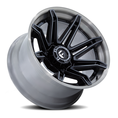 Aluminum Wheels 22X12 Brawl FC401BT 8 On 180 Gloss Black Brushed Dark Tint 124.2 Bore -44 Offset Fuel Off Road Wheels