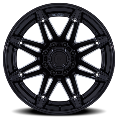 Aluminum Wheels 22X12 Brawl FC401MX 8 On 180 Matte Black/Gloss Black Lip 124.2 Bore -44 Offset Fuel Off Road Wheels