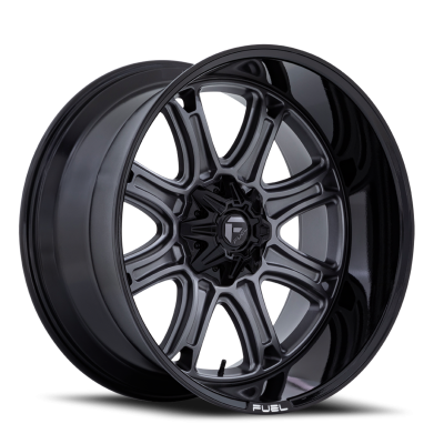Aluminum Wheels 22X10 Darkstar FC853AB 8 On 165.1 Matte Gunmetal Gray/Black Lip 125.1 Bore -18 Offset Fuel Off Road Wheels