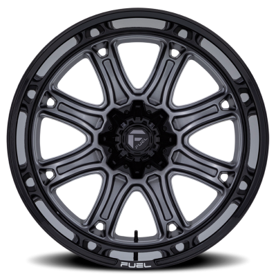 Aluminum Wheels 24X12 Darkstar FC853AB 8 On 180 Matte Gunmetal Gray/Black Lip 124.2 Bore -44 Offset Fuel Off Road Wheels