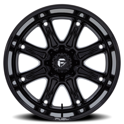 Aluminum Wheels 22X10 Darkstar FC853BE 8 On 170 Gloss Black Milled 125.1 Bore 10 Offset Fuel Off Road Wheels